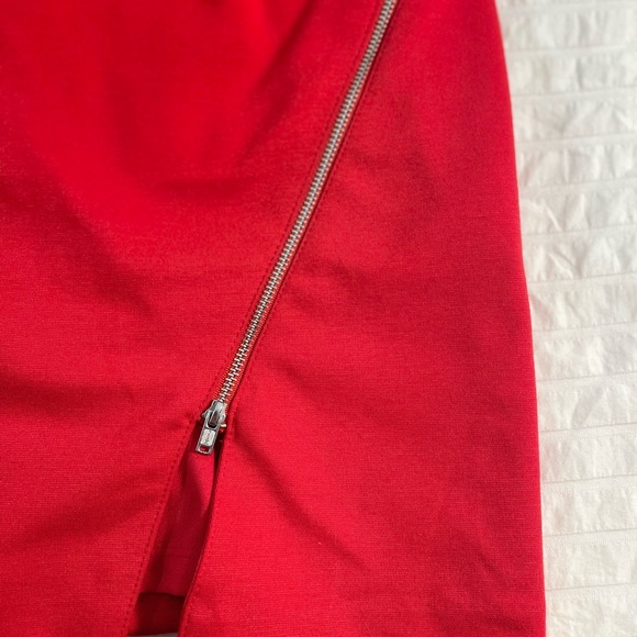 NWT Banana Republic Red Sheath Dress Assymetrical Hem - Picture 6 of 6